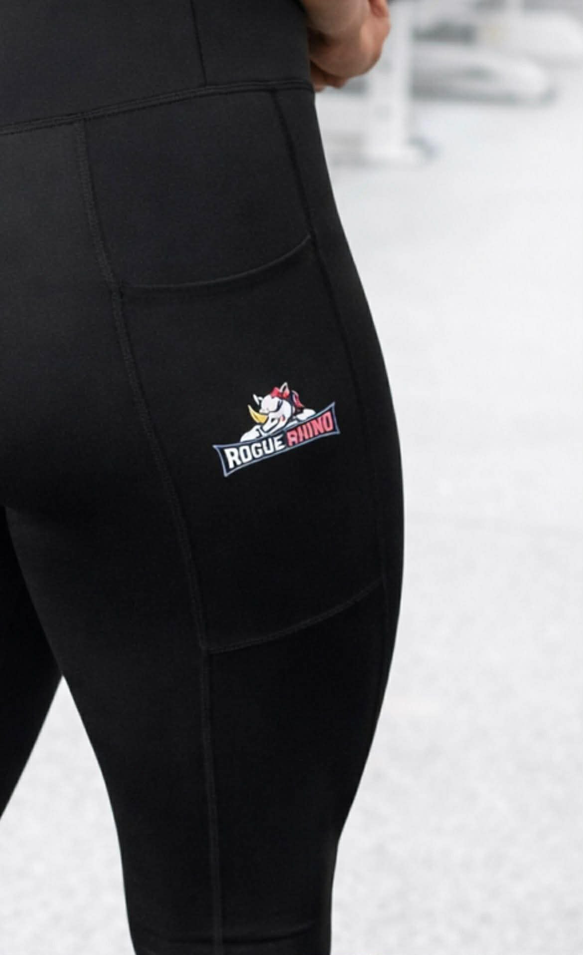 Rogue Rhino Ladies Standard Gym High Waisted Leggings With Mobile Pocket